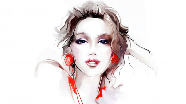 Обои картинки фото рисованное, люди, девушка, лицо, портрет