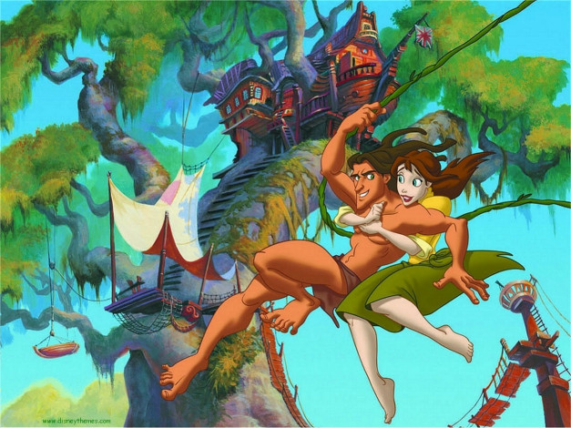 Обои картинки фото мультфильмы, tarzan