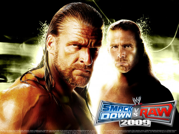 Обои картинки фото wwe, smackdown, vs, raw, 2009, видео, игры