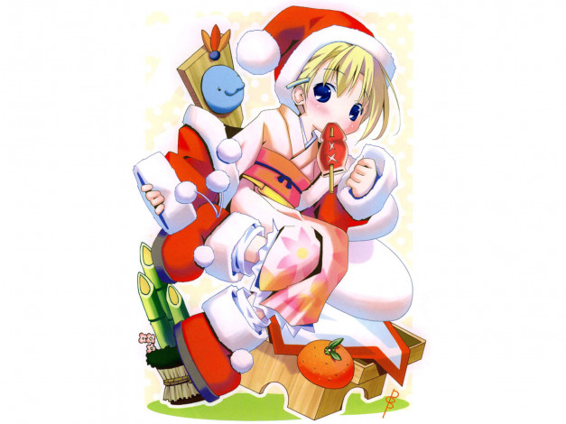 Обои картинки фото аниме, merry, chrismas, winter