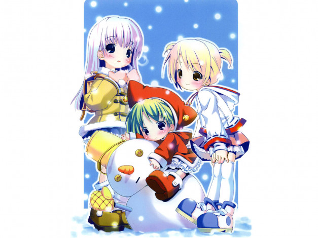 Обои картинки фото аниме, merry, chrismas, winter