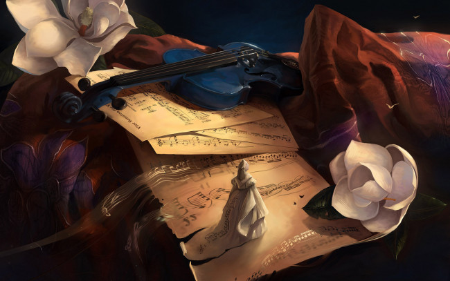 Обои картинки фото рисованные, цветы