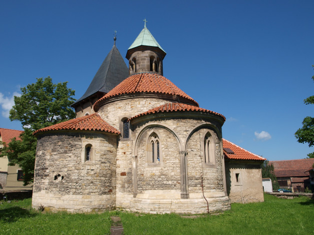 Обои картинки фото ротонда, рождения, девы, марии, города, католические, соборы, костелы, аббатства, Чехия