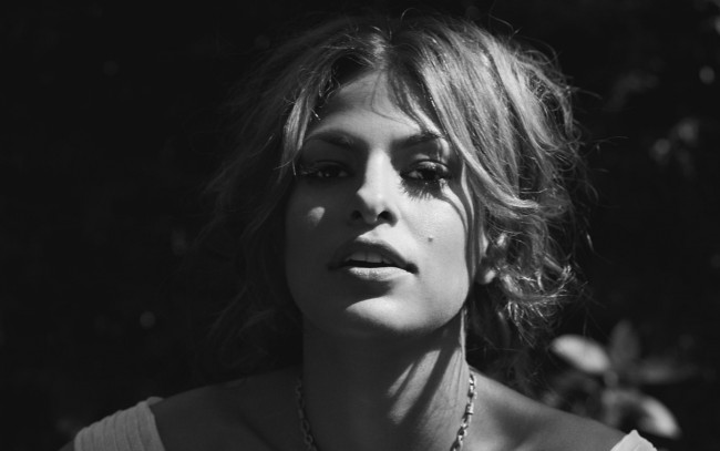 Обои картинки фото Eva Mendes, девушки, , , черно-белое, фото