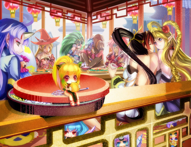 Обои картинки фото super, robot, wars, аниме, эльфы, бар