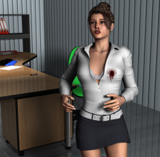 Картинка 3д+графика fantasy+ фантазия девушка офис