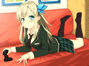 Картинка boku+wa+tomodachi+ga+sukunai аниме kashiwazaki sena диван boku wa tomodachi ga sukunai девушка форма