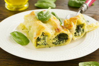 Картинка еда макаронные+блюда мята макароны фаршированные посуда фон зелень