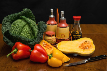 Картинка еда овощи капуста соус перец тыква