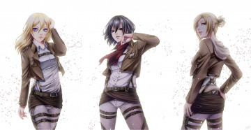 Картинка аниме shingeki+no+kyojin anime achikoako christa renz annie leonhardt mikasa ackerman attack on titan