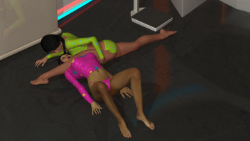 Картинка 3д+графика fantasy+ фантазия девушки драка