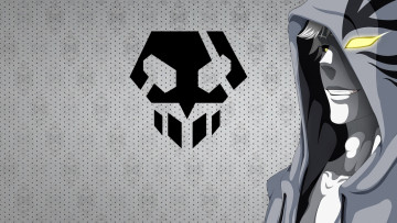 Картинка аниме bleach улыбка точки череп парень пустой блич