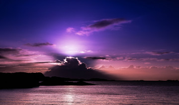 Картинка природа восходы закаты вода солнце облака свет