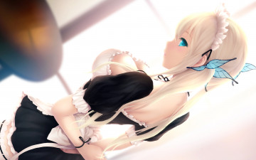 Картинка boku+wa+tomodachi+ga+sukunai аниме арт заколки бабочки спиной горничная cait девушка kashiwazaki sena boku wa tomodachi ga sukunai