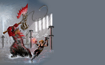 обоя обитель зла 4 жизнь после смерти, рисованные, кино, девушка, resident, evil, afterlife, обитель, зла, сражение, зомби