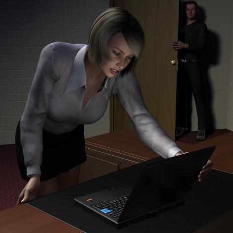 Обои картинки фото helen, 3д графика, fantasy , фантазия, девушка, компютер