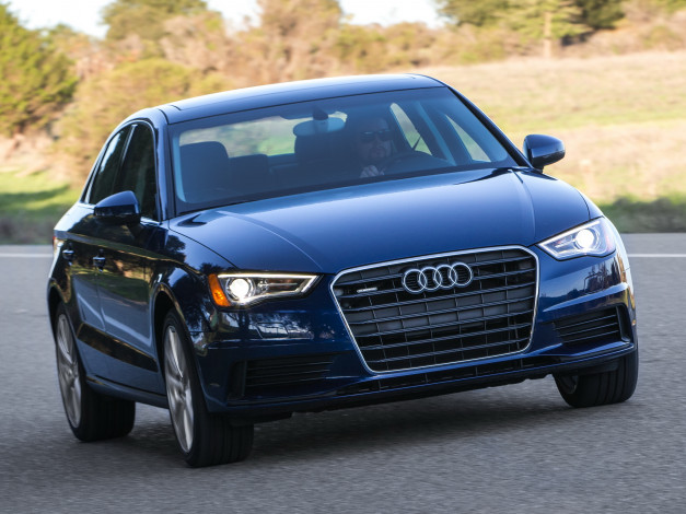 Обои картинки фото автомобили, audi, 8v, us-spec, quattro, синий, 2014, 2-0t, sedan, a3