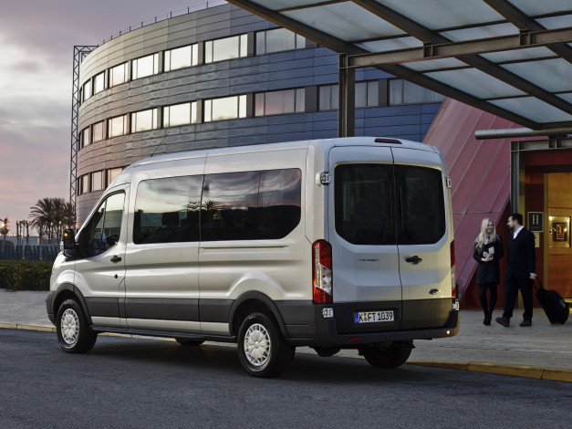 Обои картинки фото автомобили, ford, 2014, l3h2, minibus, transit