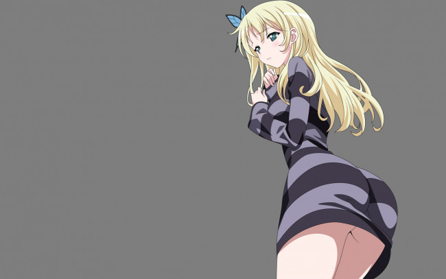 Обои картинки фото boku wa tomodachi ga sukunai, аниме, попа, очертание, одежда, блондинка, девушка, boku, wa, tomodachi, ga, sukunai