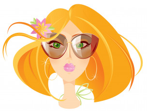 Картинка векторная+графика девушки девушка очки фон взгляд