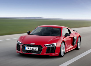 Картинка 2015+audi+r8+v10+plus автомобили audi тюнинг металлик красный