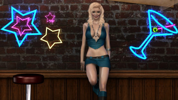 Картинка 3д+графика люди+ people девушка взгляд фон