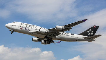 Картинка boeing+747 авиация пассажирские+самолёты полет небо авиалайнер