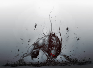 обоя фэнтези, оборотни, волк, фон, взгляд, глаза