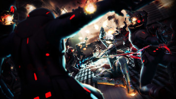 Картинка аниме оружие +техника +технологии девушка