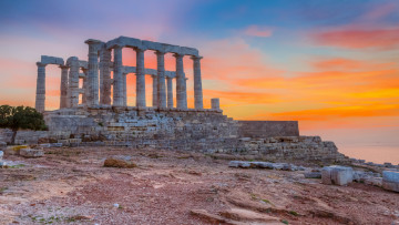Картинка temple+of+posiden города -+исторические +архитектурные+памятники антик храм