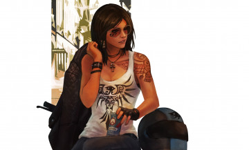 Картинка видео+игры overwatch банка шлем art pharah fareeha amari девушка очки