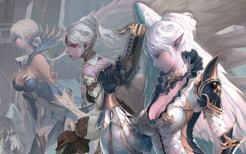 Картинка видео+игры lineage девушки kamael арт крылья оружие