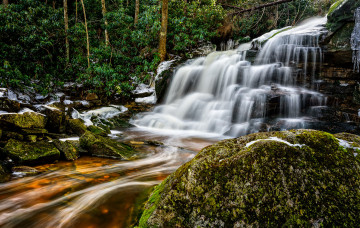 Картинка природа водопады лес водопад река