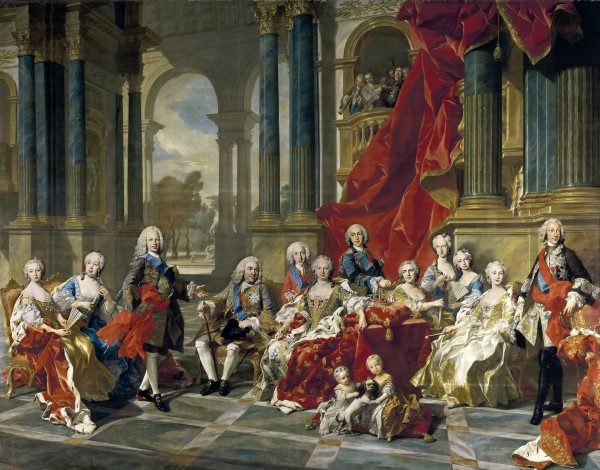 Обои картинки фото рисованное, живопись, луи, мишель, ван, лоо, семья, филиппа, v