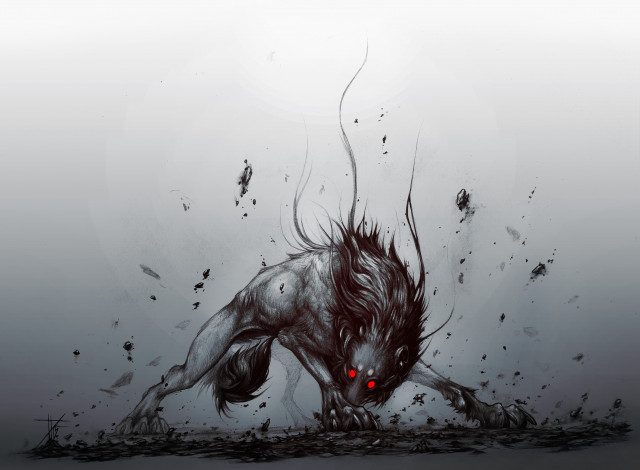 Обои картинки фото фэнтези, оборотни, волк, фон, взгляд, глаза