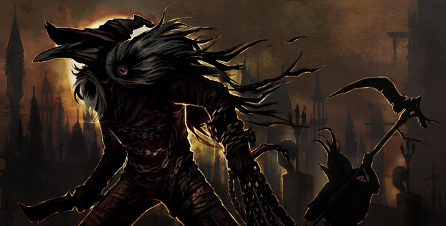 Обои картинки фото фэнтези, нежить, нож, существо, фон