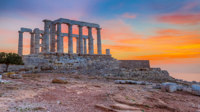 Обои картинки фото temple of posiden, города, - исторические,  архитектурные памятники, антик, храм