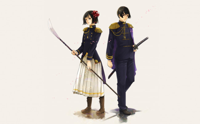 Обои картинки фото аниме, hetalia,  axis powers, двое