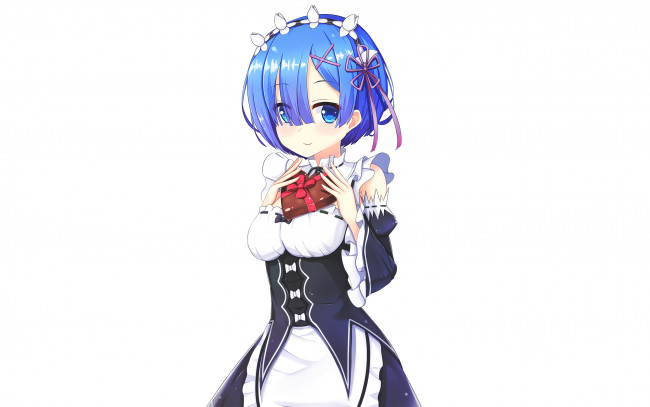 Обои картинки фото аниме, re,  zero kara hajimeru isekai seikatsu, девушка, взгляд, фон