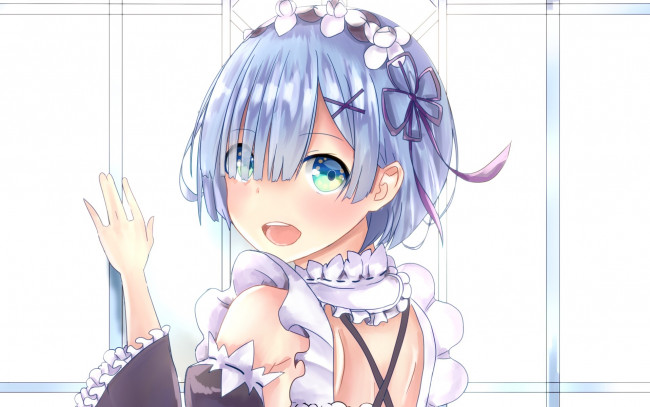 Обои картинки фото аниме, re,  zero kara hajimeru isekai seikatsu, девушка, взгляд, фон