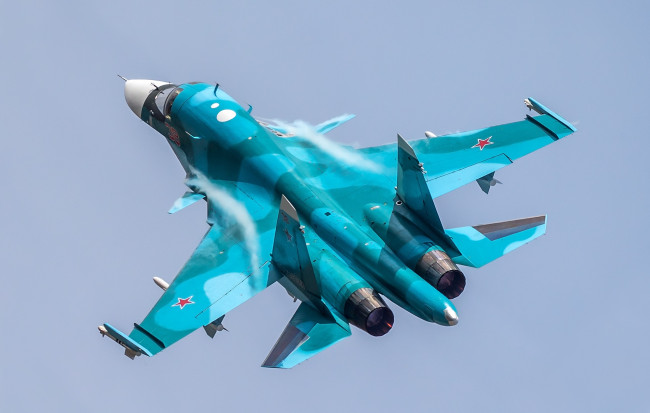 Обои картинки фото su-34, авиация, боевые самолёты, бомбардировщик