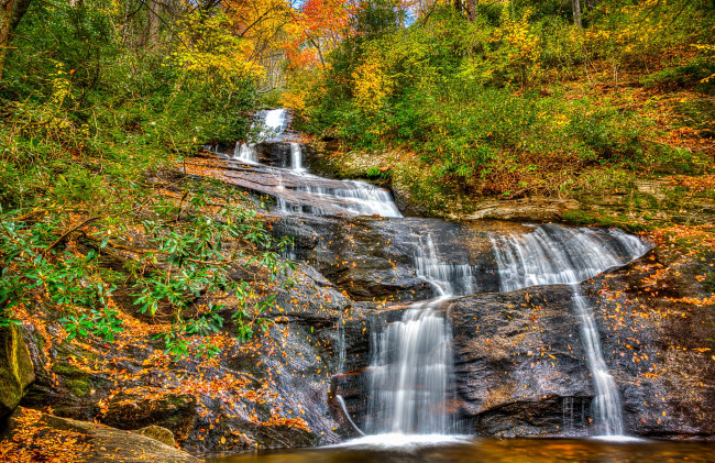 Обои картинки фото природа, водопады, водопад, река, лес