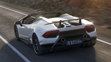 обоя lamborghini huracan spyder performante 2019, автомобили, lamborghini, huracan, spyder, performante, 2019, белый