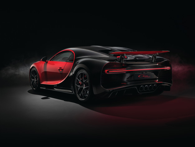 Обои картинки фото bugatti chiron sport  , 2018, автомобили, bugatti, спорт, вид, сзади, бугати, red, chiron, sport
