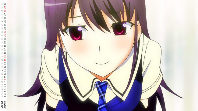 Обои картинки фото календари, аниме, лицо, взгляд, девушка