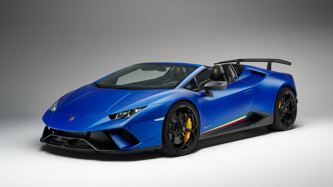 Обои картинки фото lamborghini huracan spyder performante 2019, автомобили, lamborghini, blue, 2019, huracan, spyder, performante