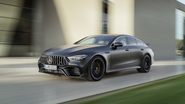 Обои картинки фото mercedes-benz amg gt 63-s 4matic 4door coupe 2019, автомобили, mercedes-benz, серый, металлик, amg, gt, 63-s, 4matic, 4door, coupe, 2019