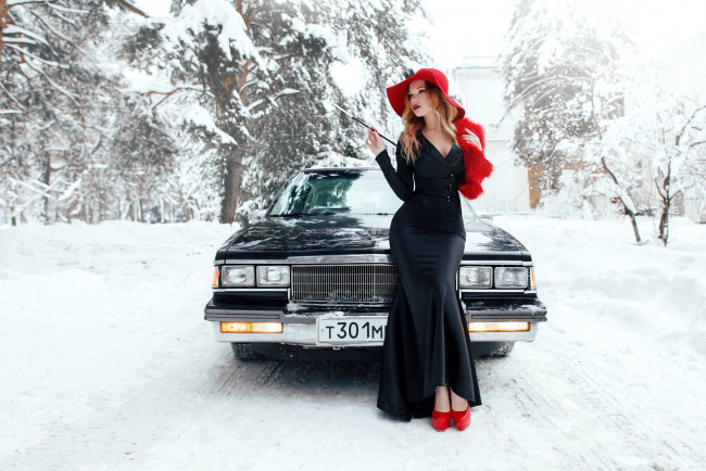 Обои картинки фото автомобили, -авто с девушками, cadillac