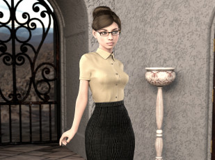 Картинка 3д+графика люди+ people фон взгляд девушка