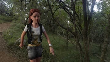 Картинка 3д+графика люди+ people девочка взгляд фон